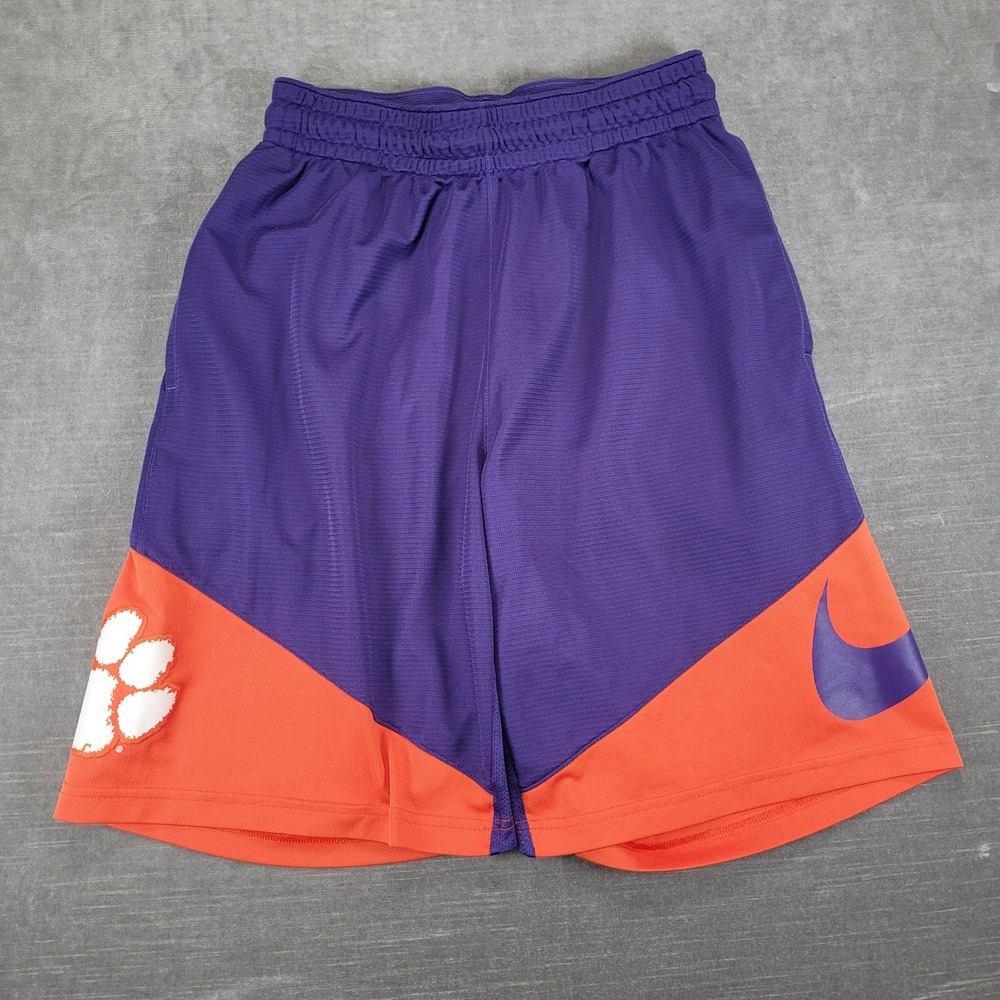Nike Clemson Tigers Mens Purple Orange Dri-Fit‎ Basketball Shorts Medium